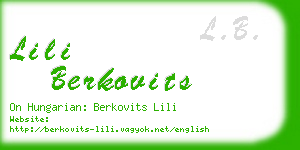 lili berkovits business card